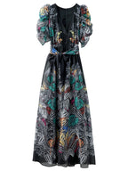 V-neck Floral Swing Dress variant CJLY115003401AZ|CJLY115003402BY|CJLY115003403CX|CJLY115003404DW
