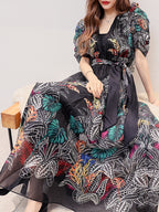 V-neck Floral Swing Dress photo 3