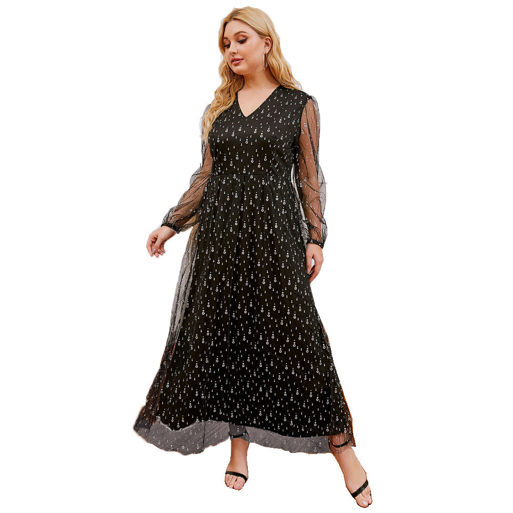 Plus Size Lace Dress Sequin photo 1