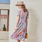 Long Short-sleeved Silk Dress photo 4