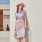 Long Short-sleeved Silk Dress photo 3