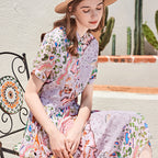 Long Short-sleeved Silk Dress photo 2