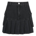 Denim Pleated Skirt High Waist variant CJQZ116600901AZ|CJQZ116600902BY|CJQZ116600903CX|CJQZ116600904DW|CJQZ116600905EV|CJQZ116600906FU