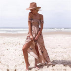 One-shoulder Tube Top Chiffon Printed Split Dress Spot photo 1