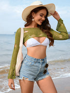 Distressed Boat Neck Long Sleeve Cover Up (7)