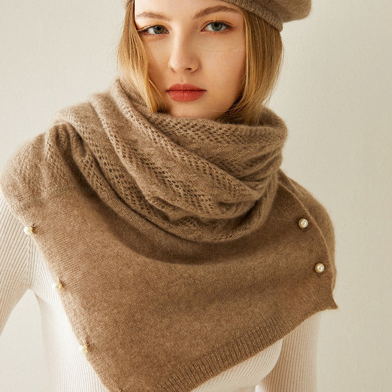 Shawl Scarf Pure Cashmere Cardigan variant CJNSFSWJ01130-Dark Camel