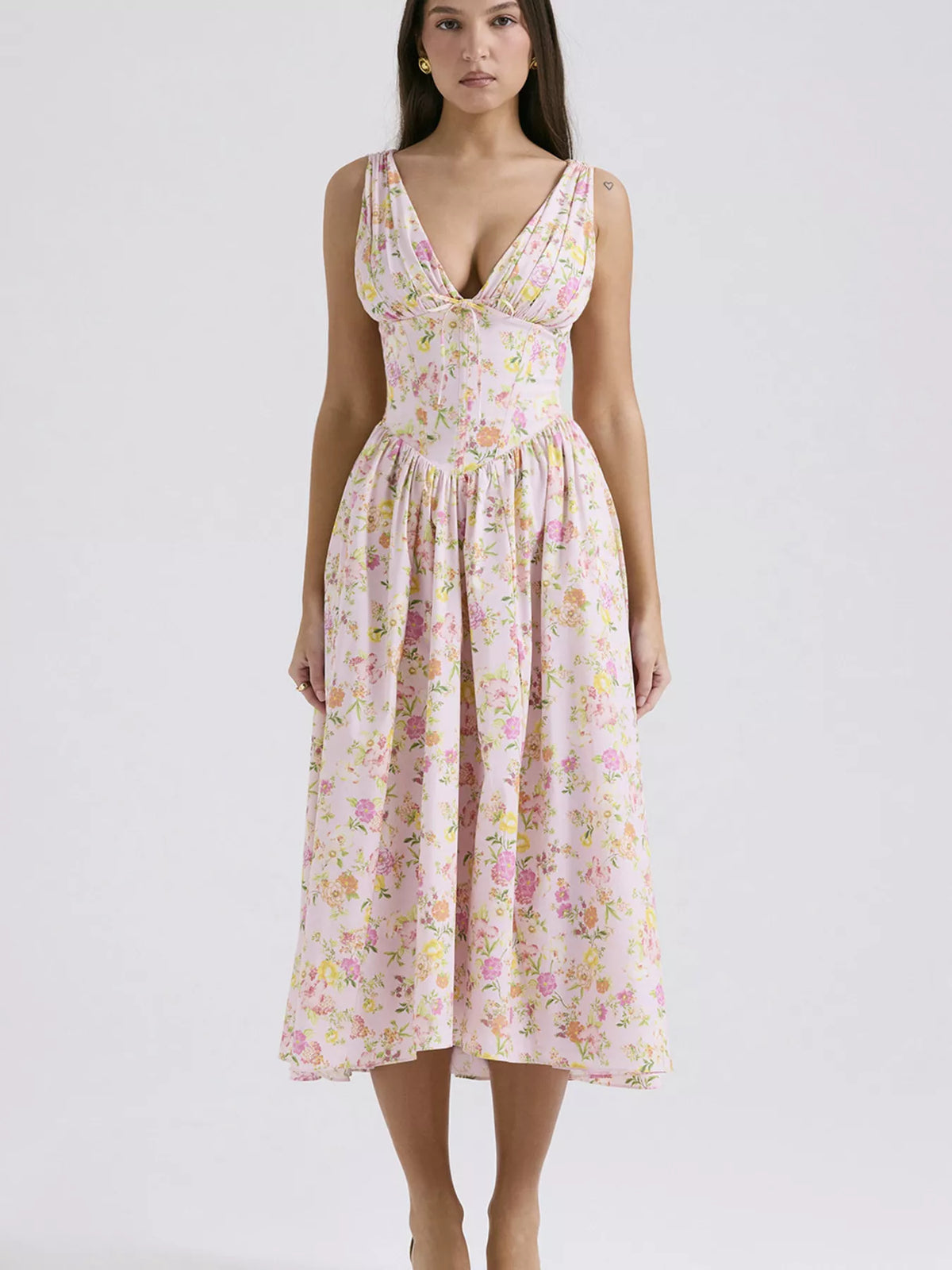 V-neck Sleeveless Midi Dress (10)