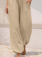 Casual Loose Fit Drawstring Waist Harem Joggers (7)