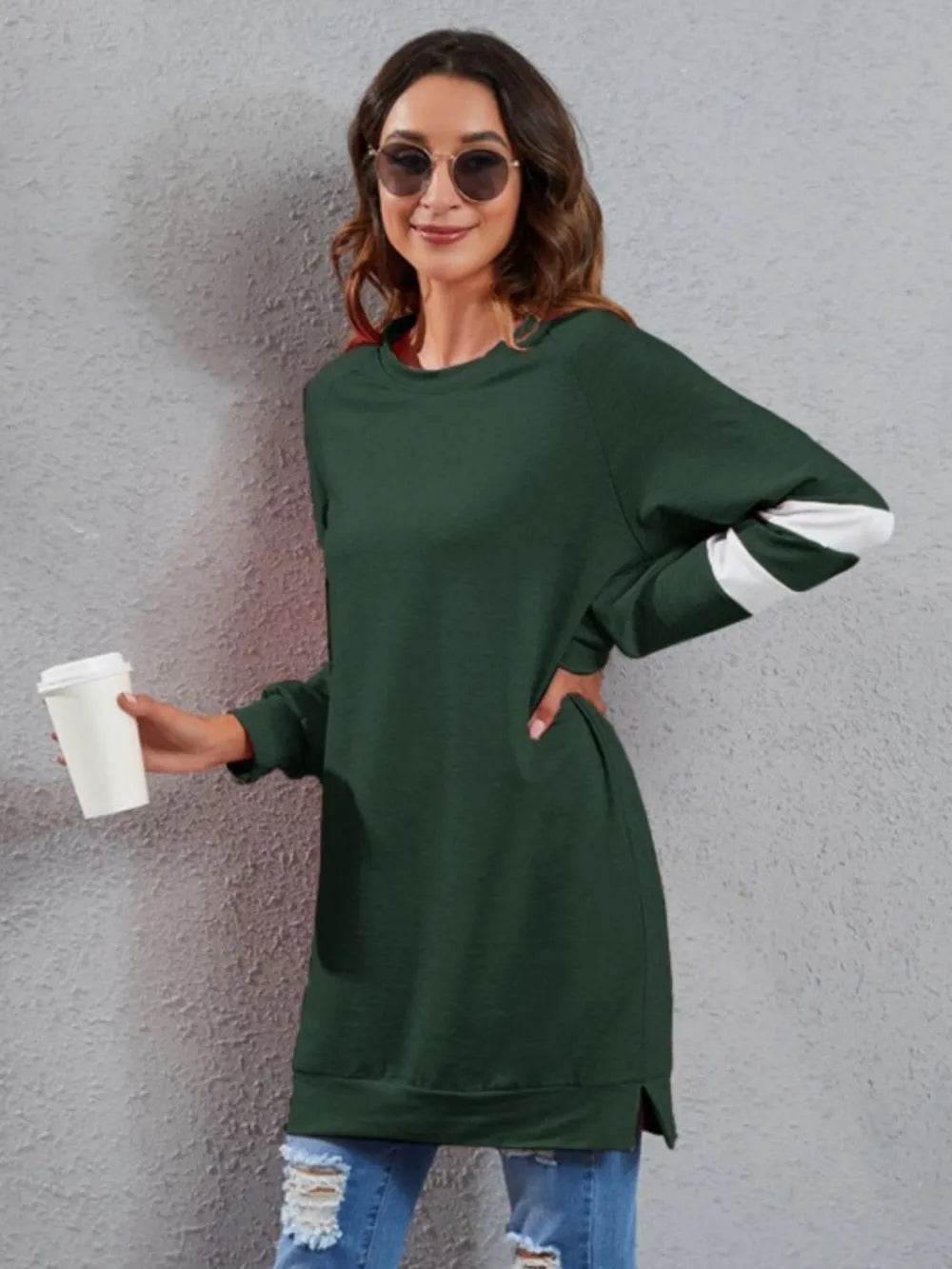 Full Size Striped Round Neck Long Sleeve T-shirt (5)