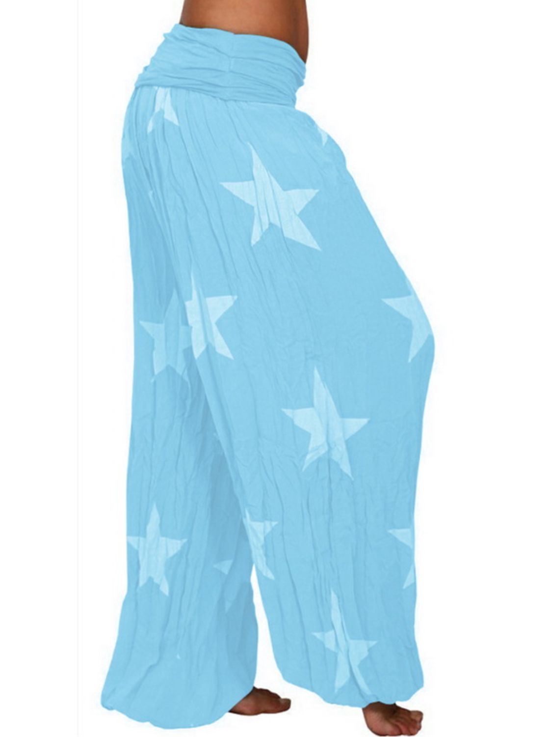 Full Size Ruched High Waist Printed Pants (5)