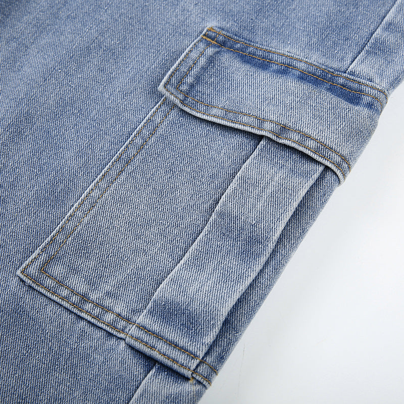Denim Straight Leg Pants photo 14