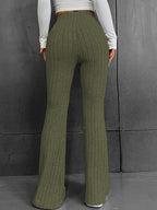 Ribbed High Waist Bootcut Pants (9)
