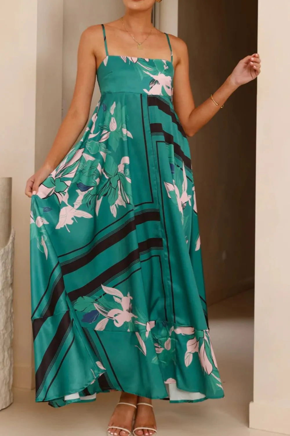 Printed Square Neck Cami Maxi Dress (29)
