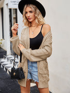 Cable-knit Long Sleeve Cardigan (17)