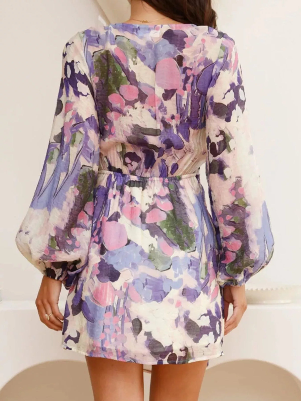 Surplice Long Sleeve Tie Waist Dress (19)