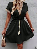 V-neck Short Sleeve Mini Dress (10)