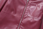 Cool Wild Lapel Leather Biker's Jacket photo 9