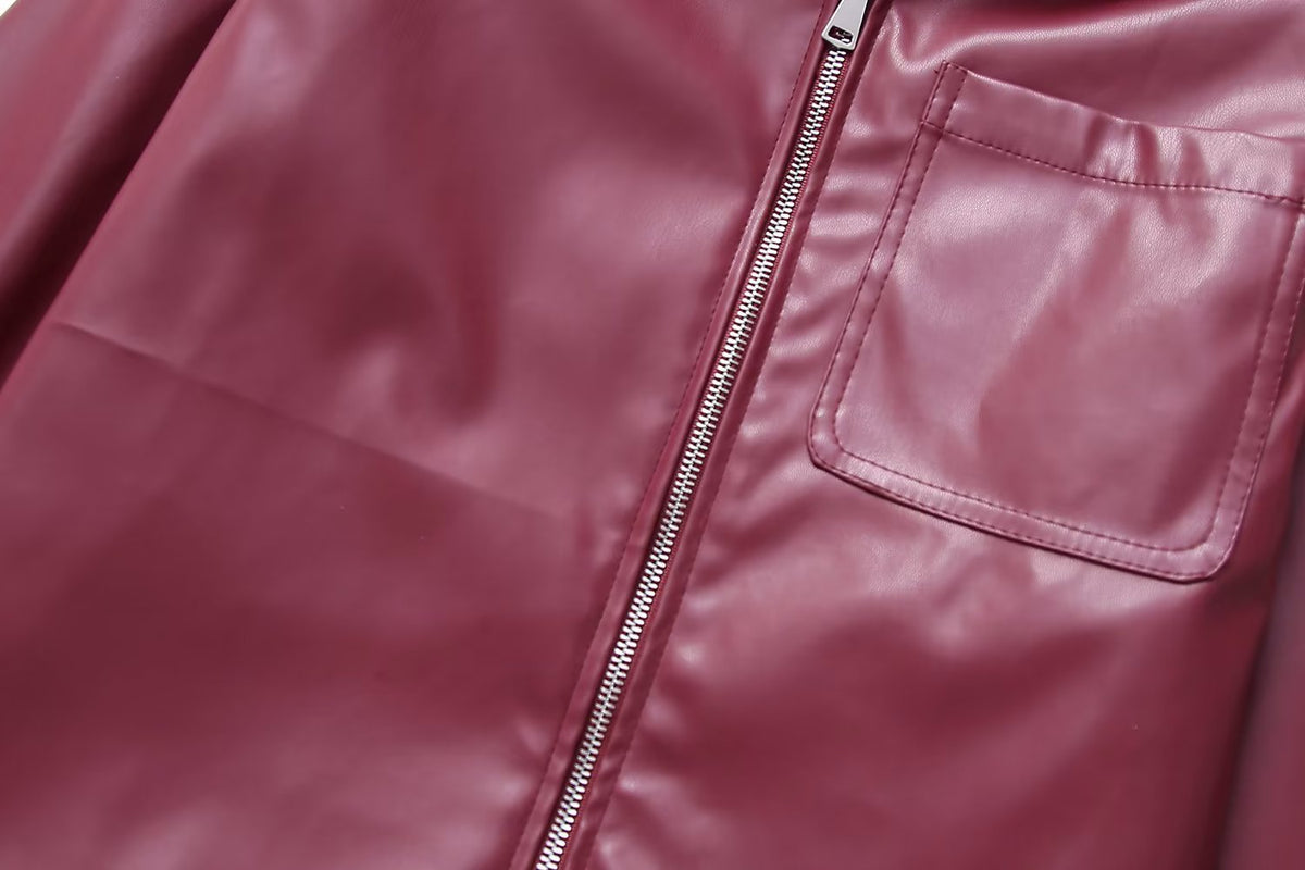 Cool Wild Lapel Leather Biker's Jacket photo 9