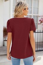 Eyelet Puff Sleeve T-shirt (24)