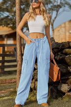 Loose Fit Drawstring Jeans Pocket (8)