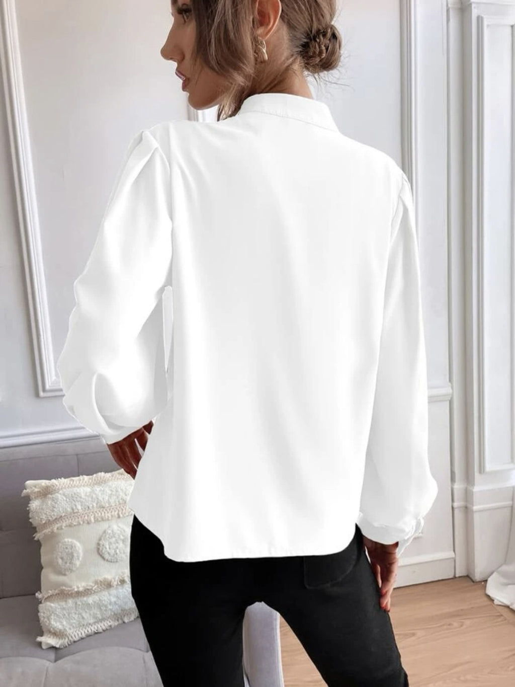 Mock Neck Button Front Shirt (6)