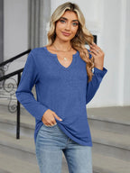 Notched Long Sleeve T-shirt (9)