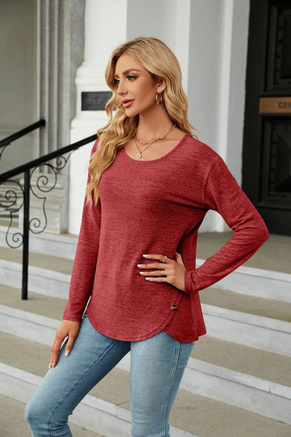 Round Neck Long Sleeve T-shirt (14)