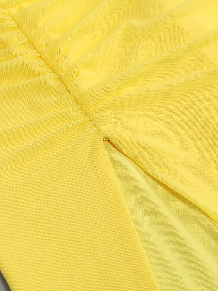 Twist Wrap Chest Solid Color Dress photo 2