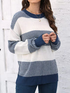 Full Size Block Dropped Shoulder Sweater Plus (2)