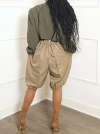 Pleated Detail High Waist Shorts (3)
