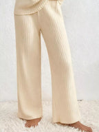 Ribbed Knit V-neck Top Pants Set (6)