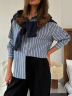 Striped Collared Neck Long Sleeve Shirt (11)
