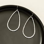 Metal Water Drop Hollow Stud Earrings Simple Pattern photo 6