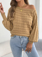 Cable Knit Boat Neck Sweater (4)
