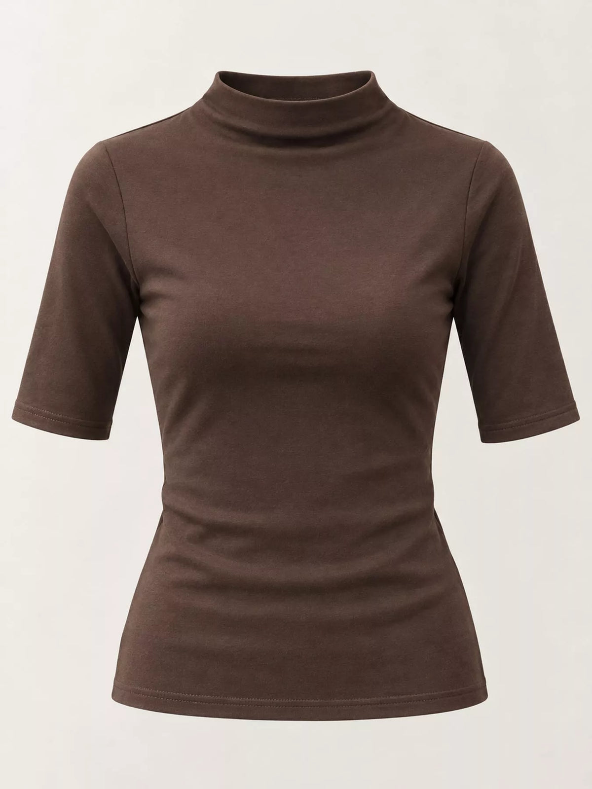 Full Size Mock Neck Half Sleeve T-shirt Plus (29)