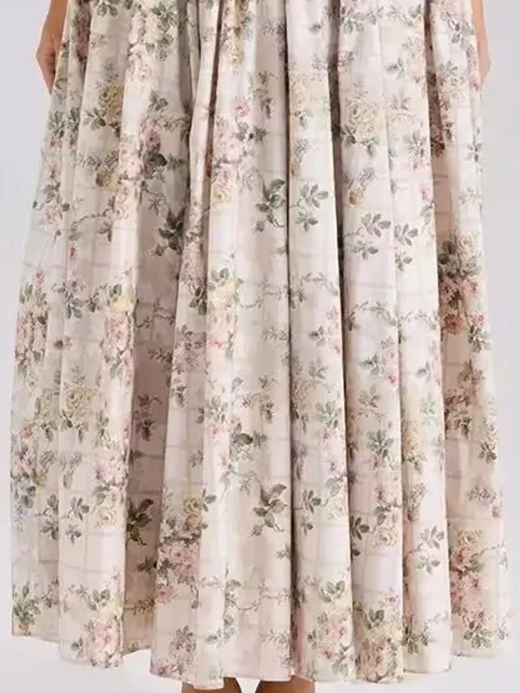 Floral Spaghetti Straps Midi Dress (49)