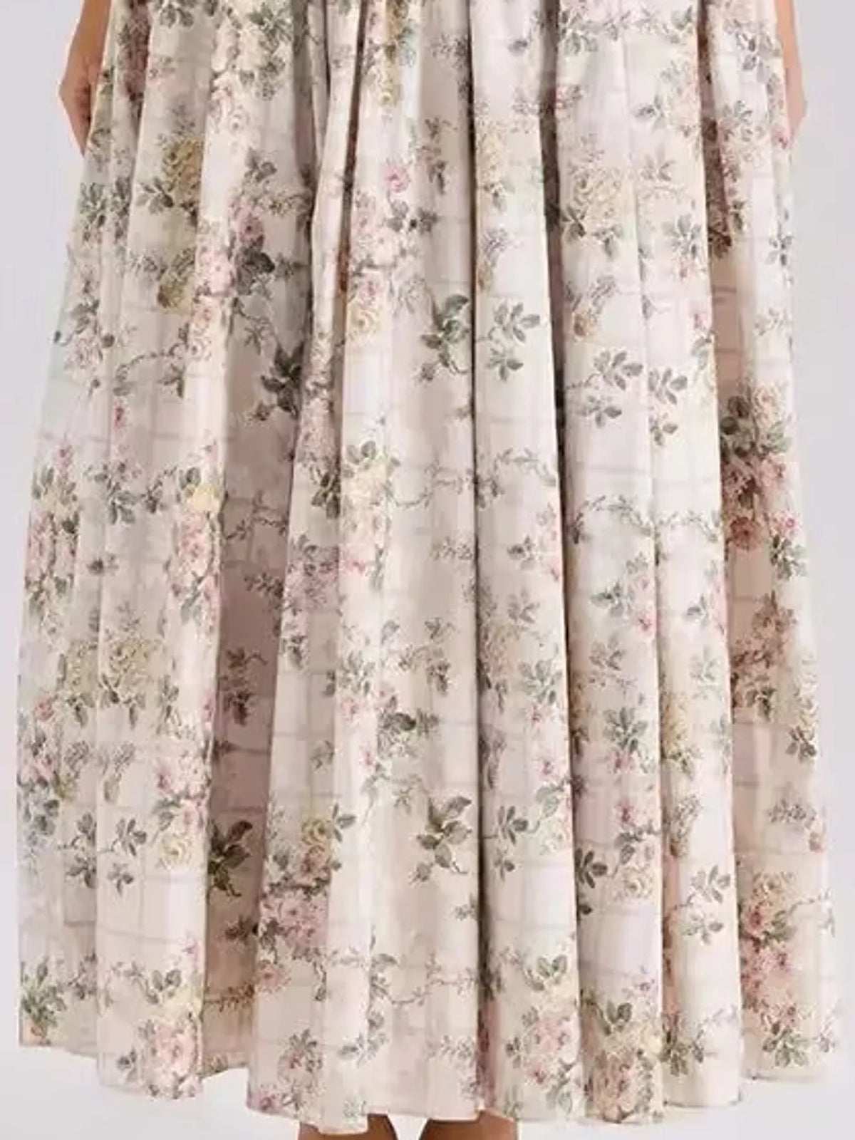 Floral Spaghetti Straps Midi Dress (49)