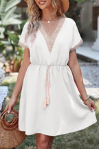 Tassel V-neck Short Sleeve Dress (4)
