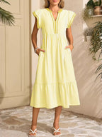 Striped Notched Ruffle Sleeve Dress (20)