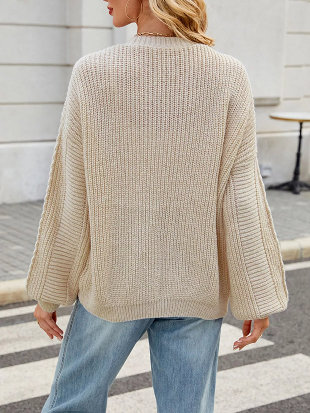 Cable Knit Button-up Cardigan (7)