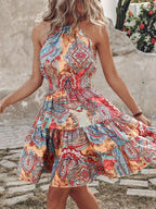 Paisley Print Halter Neck Mini Dress (4)