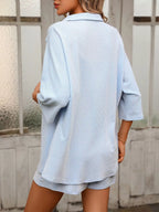 Textured Shirt Shorts Set (6)