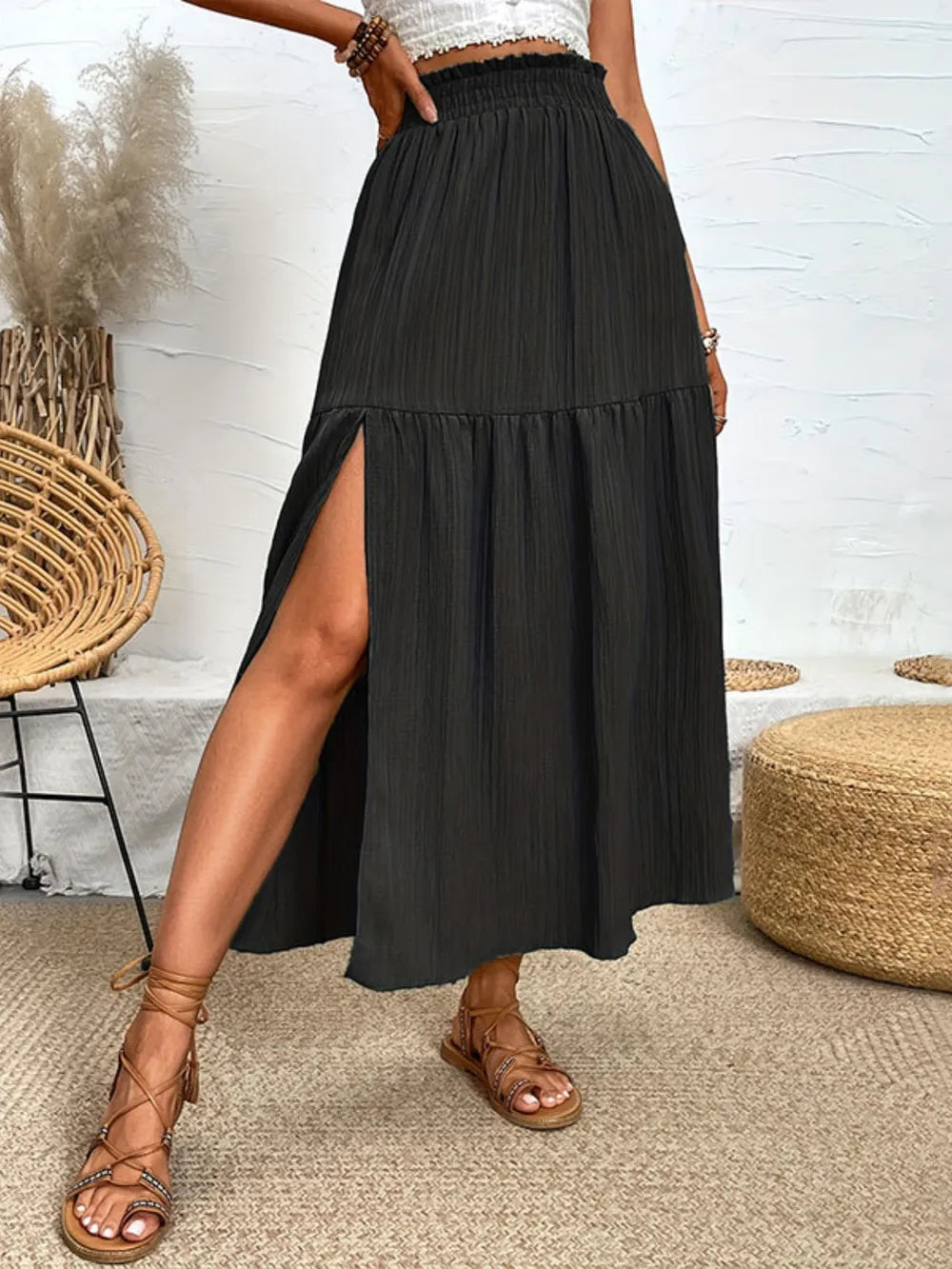 Frill Slit Skirt (5)