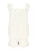 Ruffle Trim Sleeveless Top Shorts Set (4)