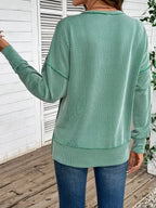Side Slit Round Neck Sweatshirt (14)