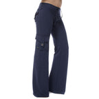 Elastic Waist Button Pocket Yoga Pants photo 1