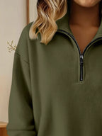 Full Size Half Zip Dropped Shoulder Sweater Plus (17)