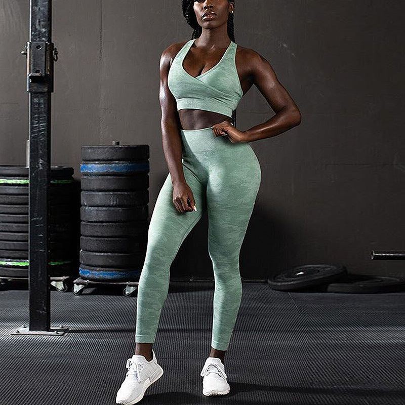 Fitness Suit Sports Bra Set variant CJNSSYTZ00815-Custom logo green-M|CJNSSYTZ00815-Custom logo green-S|CJNSSYTZ00815-Custom logo green-L|CJNSSYTZ00815-green-L|CJNSSYTZ00815-green-M|CJNSSYTZ00815-green-S
