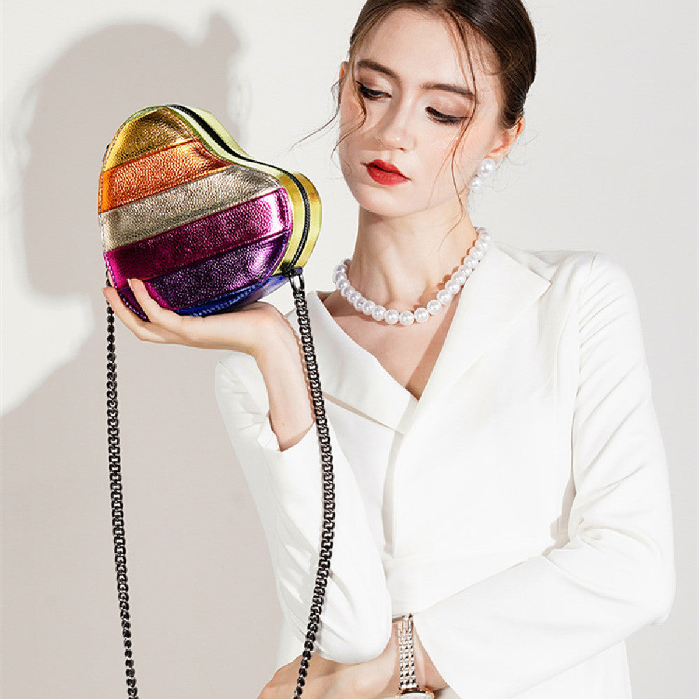Rainbow Stitching Chain Shoulder Bag photo 8