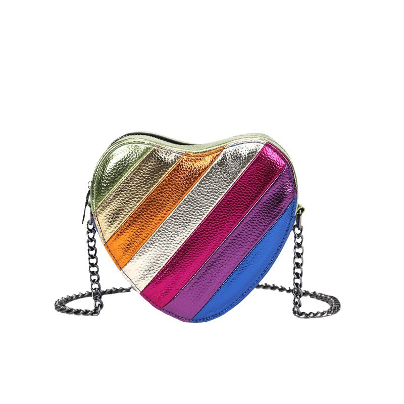 Rainbow Stitching Chain Shoulder Bag photo 2